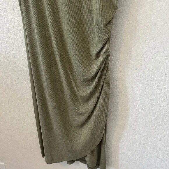 Z Supply Olive Green Triblend Tulip Size S Ruched Tank Dress - Picture 5 of 7